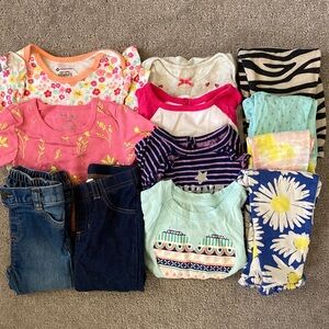 12-pc Bundle assorted baby girl clothes, 12M.